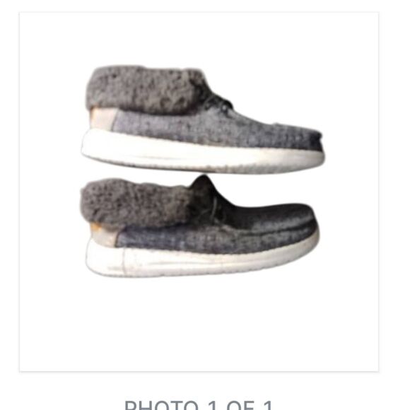 Hey Dude black/gray high top furry - Picture 3 of 5